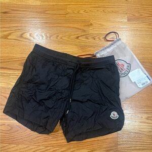 Moncler Black Mesh-Lined Swim shorts